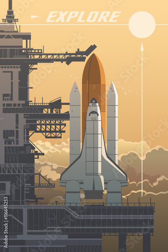 Fototapeta Naklejka Na Ścianę i Meble -  Space shuttle poster