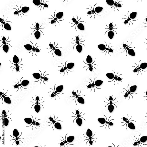 Seamless texture - silhouettes of ants