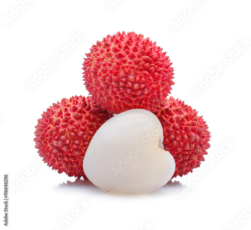 lychees isolated on white