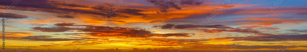 Panoramic photos of sky at sunset - Thailand - obrazy, fototapety, plakaty 