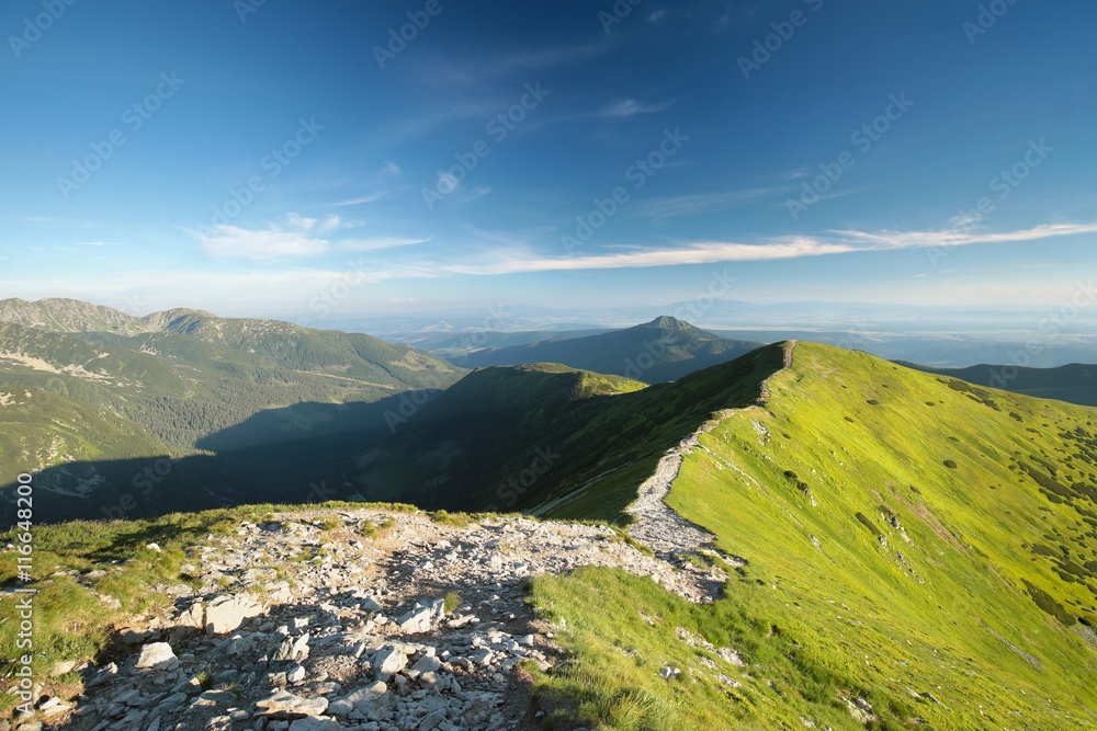 Naklejka premium Peaks in Carpathian Mountains on the Slovak-Polish border