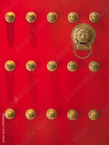 Old wooden door in Beijing,...