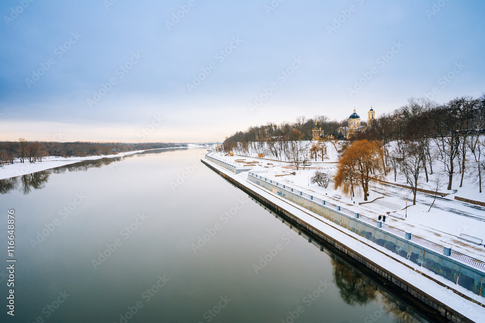 Sozh river embankment near the Palace and Park Ensemble in Gomel