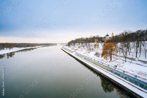 Sozh river embankment near the Palace and Park Ensemble in Gomel