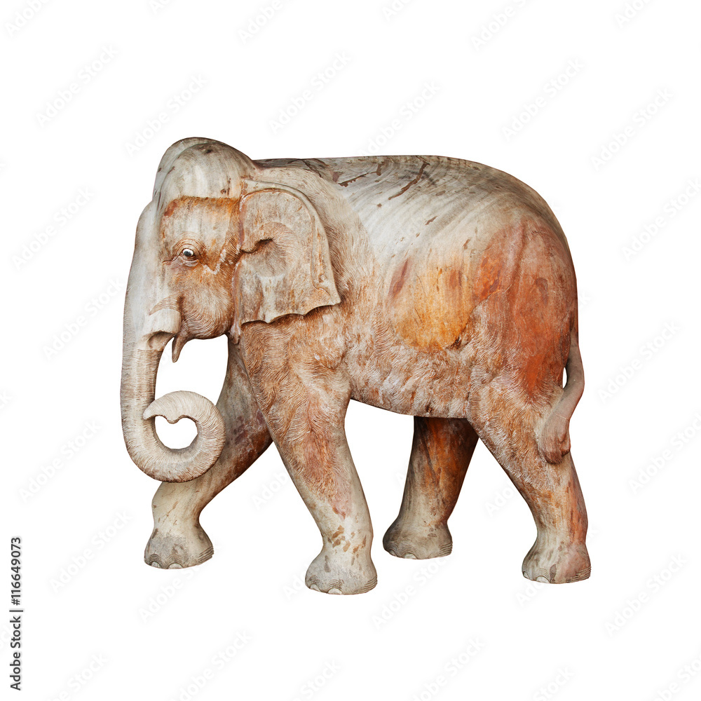 Large wooden sculpture - elephant walking Large wooden sculpture - elephant walking