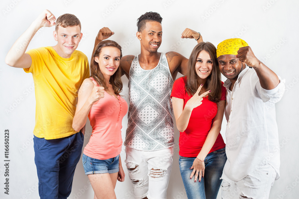 Obraz premium Group of happy multiracial people