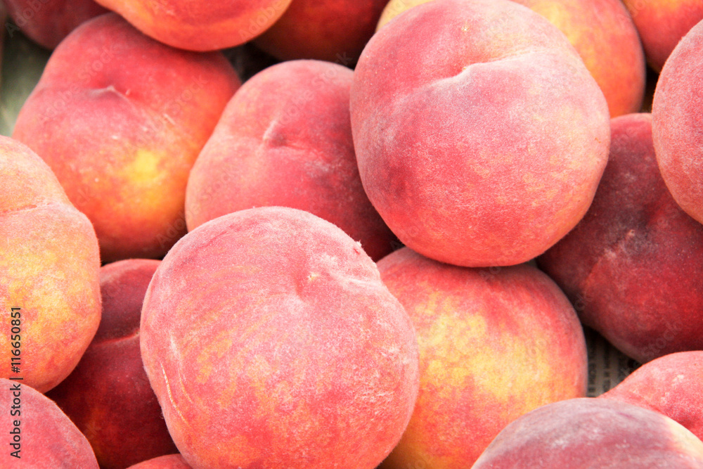 peaches on the counter market as a background peaches on the counter market as a background