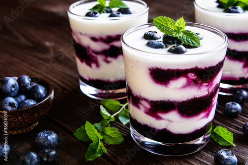 Greek yogurt with blueberries