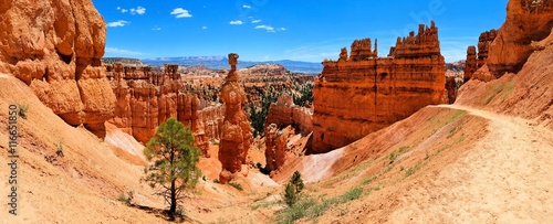 Fotografiet Bryce Canyon National Park panorama with famous Thor's Hammer hoodoo, Utah, USA