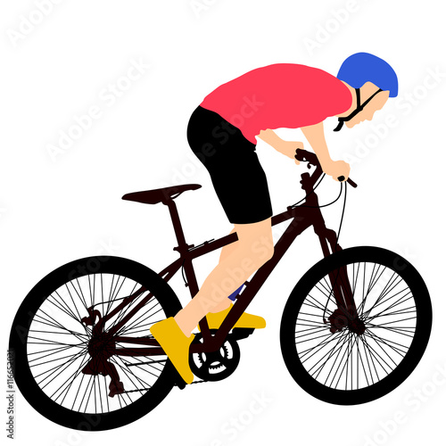 Silhouette of a cyclist male.  vector illustration.