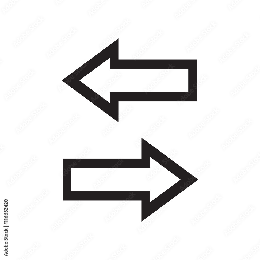 Line arrows left and right. Vector illustration. Line arrows left and right. Vector illustration.