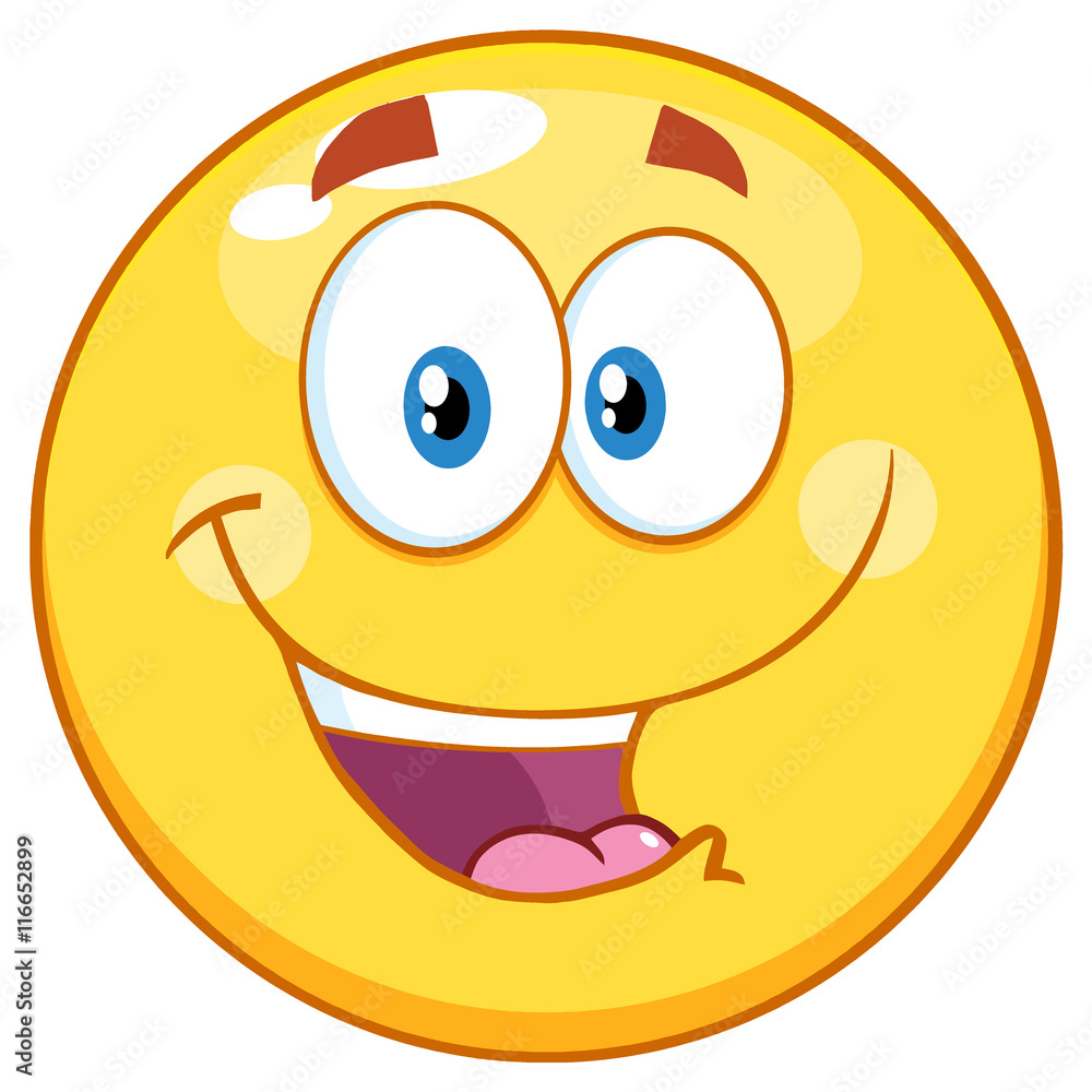 Happy Smiley Yellow Emoticon Cartoon Mascot Character