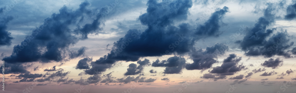 Panorama of dramatic cloudy sky