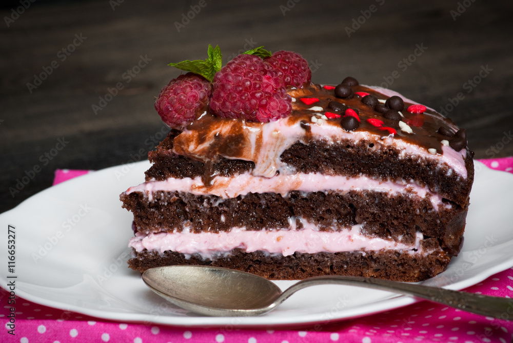 Chocolate cake with fresh berries. Chocolate cake with fresh berries.