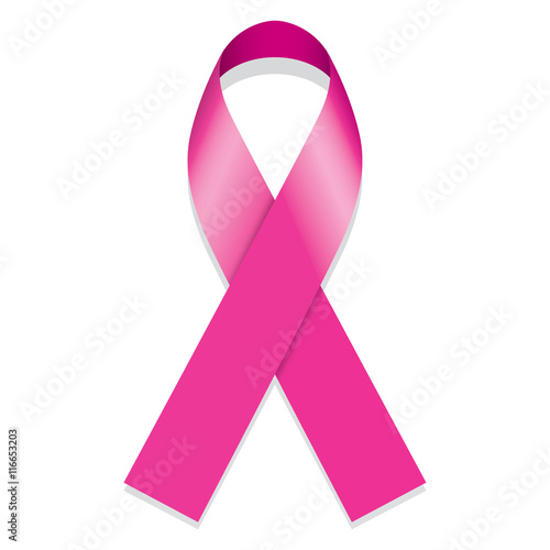 Icon symbol struggle and awareness against breast cancer, pink ribbon
