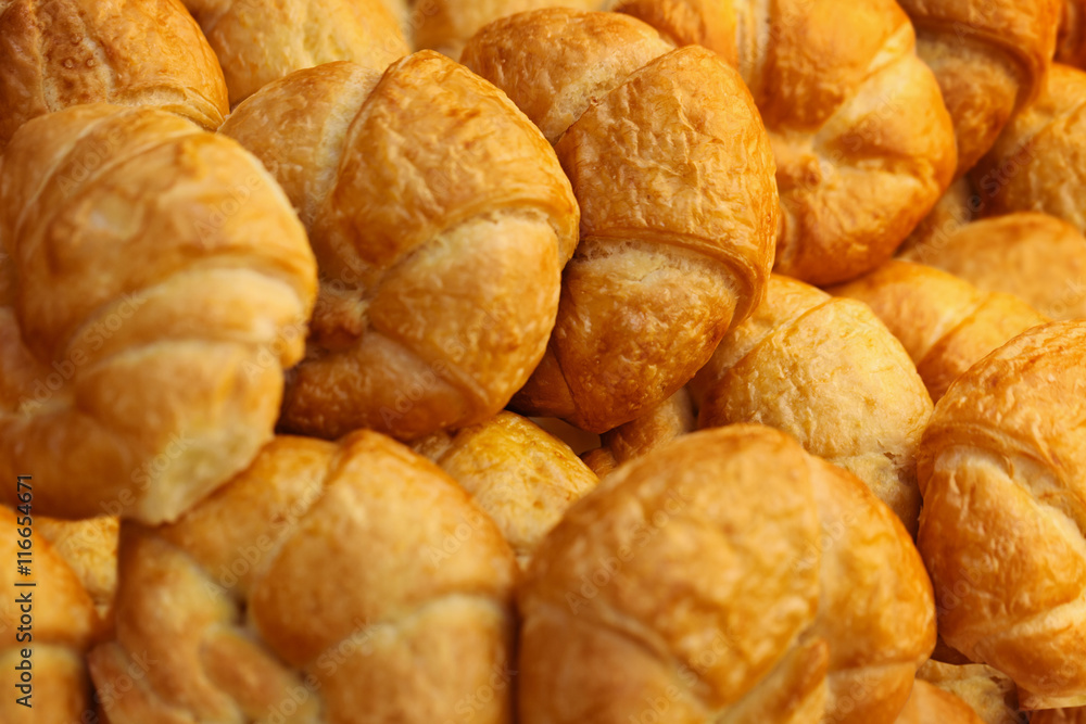 Croissants on tray - the background Croissants on tray - the background