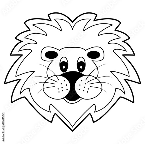 Vector illustration of a lion head cartoon, testa di leone vettriale