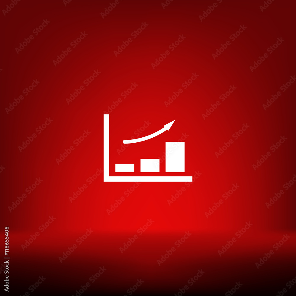 Naklejka premium Flat paper cut style icon of a diagram