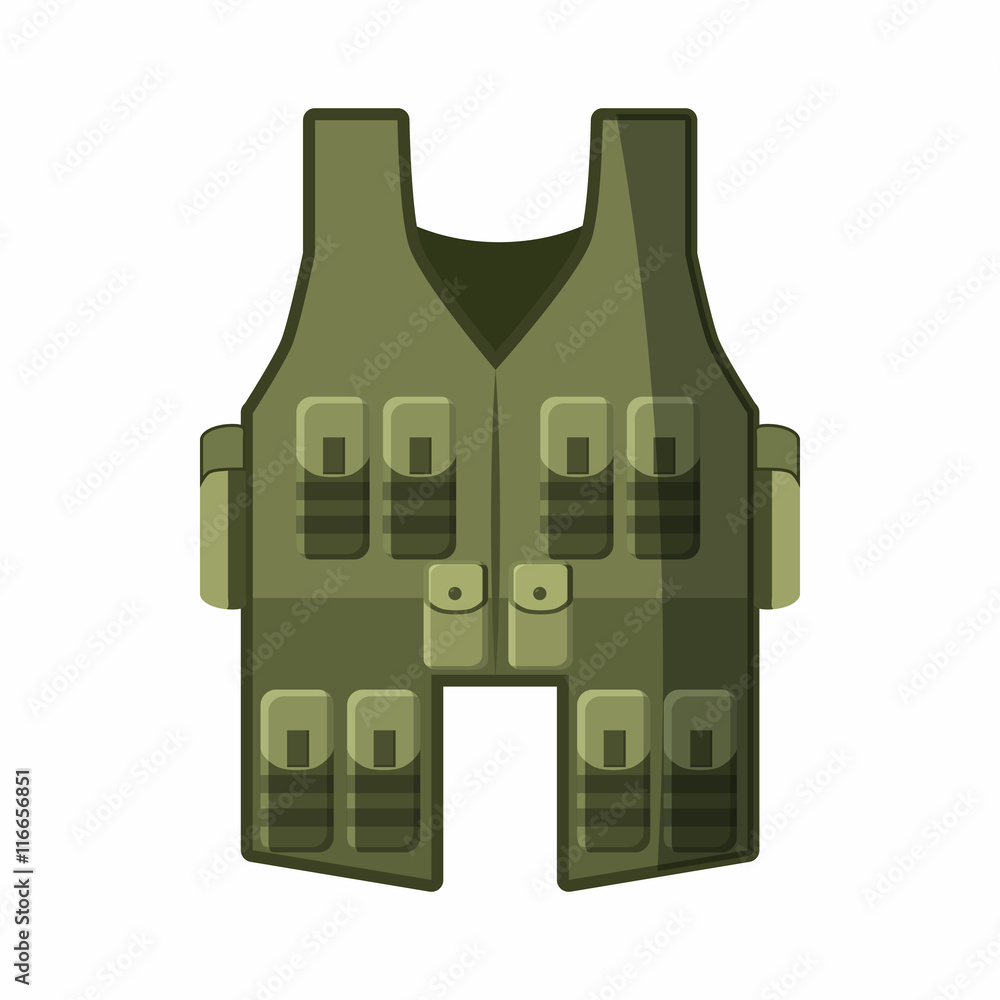 Vest icon in cartoon style isolated on white background. Equipment symbol Vest icon in cartoon style isolated on white background. Equipment symbol