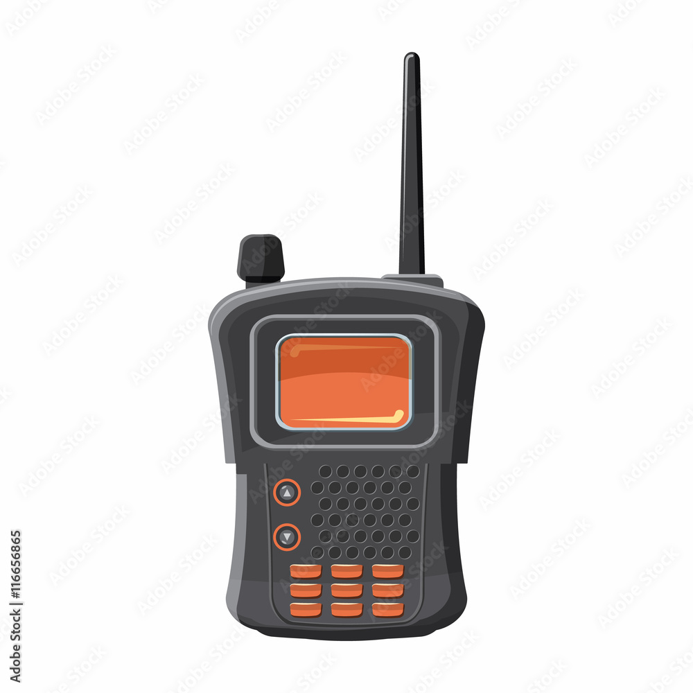 Military radio transmitter icon in cartoon style isolated on white background. Equipment symbol Military radio transmitter icon in cartoon style isolated on white background. Equipment symbol