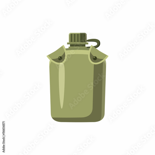 Military flask icon in cartoon style isolated on white background. Equipment symbol