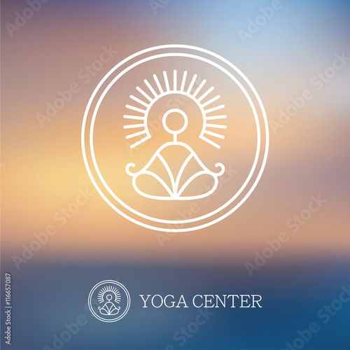 Round linear yoga logo
