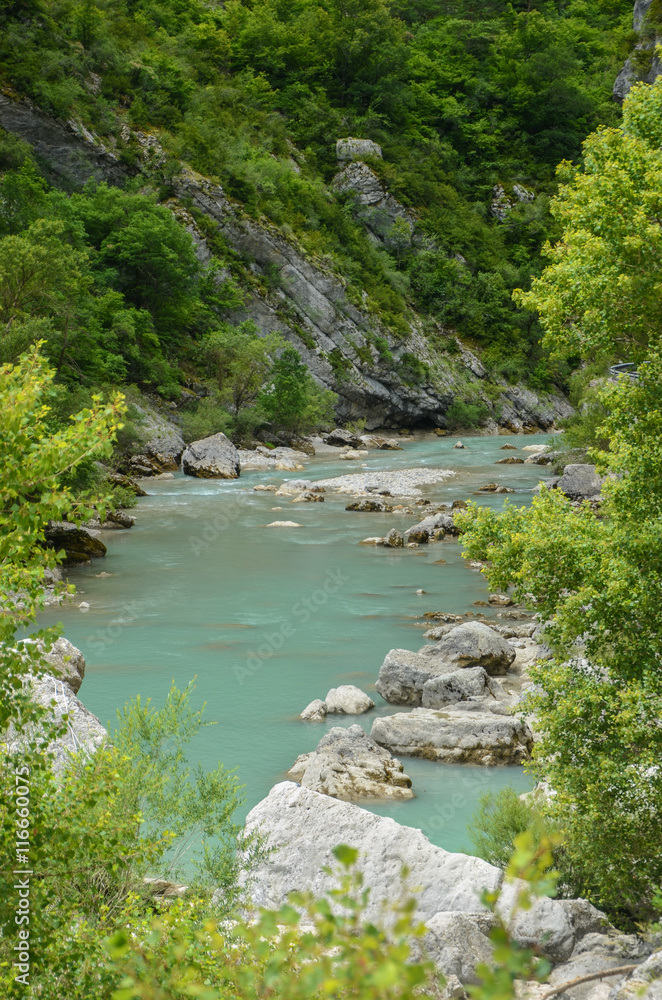 Mountain river in the Verdon gorge Mountain river in the Verdon gorge