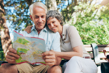 Couple of mature tourist on a vacation