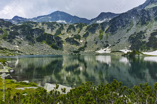 Panoramic view of Banderishki Chukar Peak and The Fish Lake  Pirin Mountain  Bulgaria