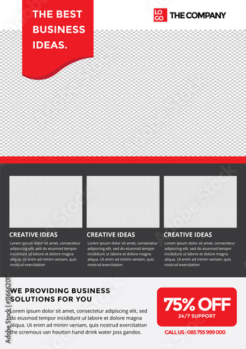 a4 business flyer template in red