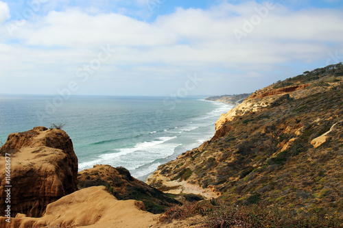 A view of the Pacific Ocean, Torrey Pines State Natural Reserve, San Diego, California, USA