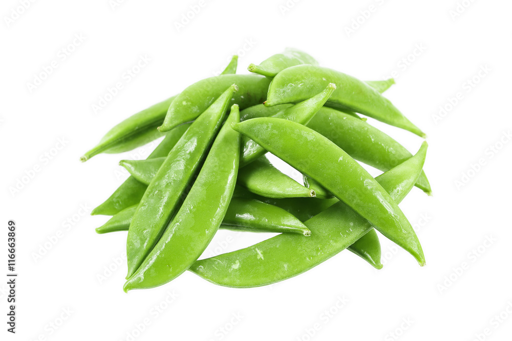 wet minted green pea isolated on white wet minted green pea isolated on white