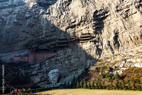 The famous hanging monatery near Datong, Shanxi province, China photo