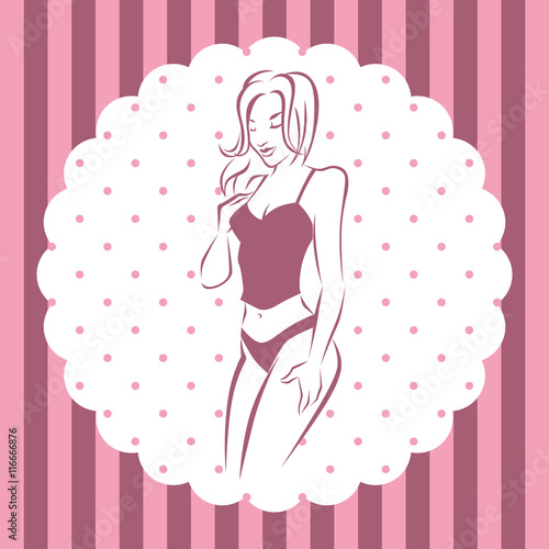 Woman with lingerie vector