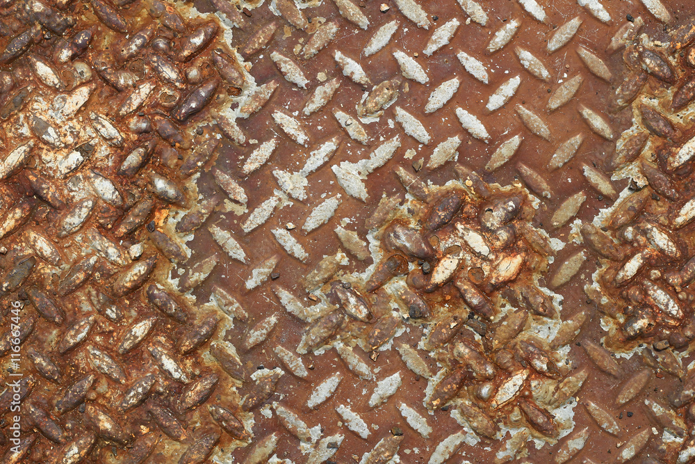 Texture of rusty old diamond plate metal Stock Photo | Adobe Stock
