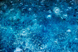 abstract blue water with bubbles
