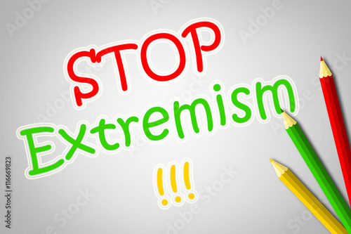 Stop extremism text on white background © Iliana Mihaleva