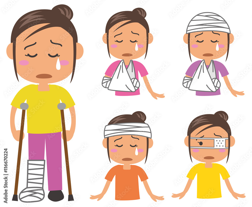怪我をしている女性のイメージイラストセット Stock Vector Adobe Stock 怪我をしている女性のイメージイラストセット Stock Vector Adobe Stock