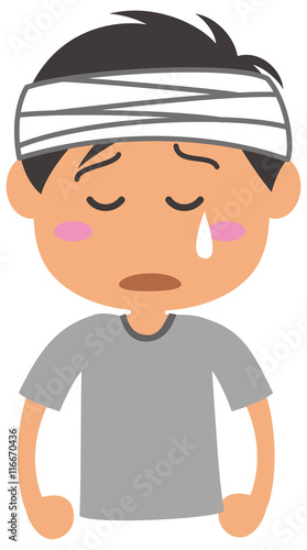 頭に包帯をしている男性のイメージイラスト Stock Vector Adobe Stock 頭に包帯をしている男性のイメージイラスト Stock Vector Adobe Stock