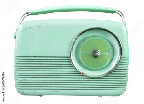 Retro radio isolate on white, vintage technology - pastel color Stock Photo  | Adobe Stock