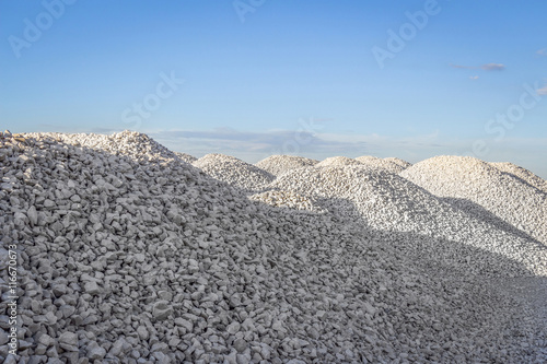 Mounds of crushed stone
