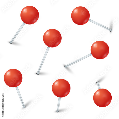 Red map pin markers vector collection