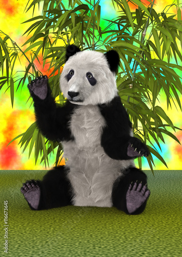 Fototapeta Naklejka Na Ścianę i Meble -  3D Rendering Panda Bear