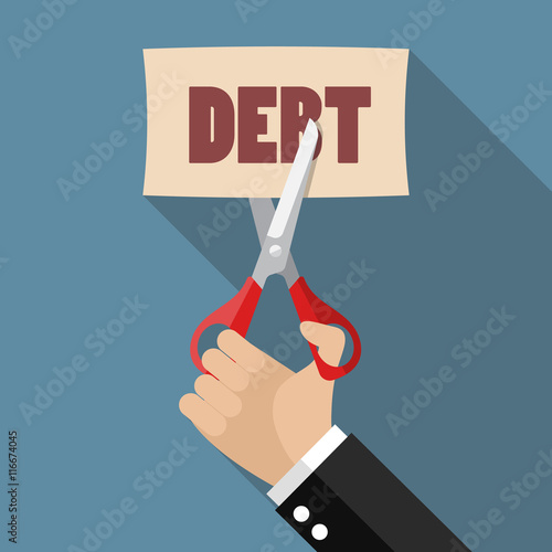 Hand cutting debt paper
