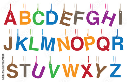 Alphabets Hanging Accessories Vector Illustration