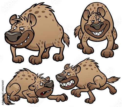 Fototapeta Naklejka Na Ścianę i Meble -  Vector illustration of Cartoon Hyena Character Set