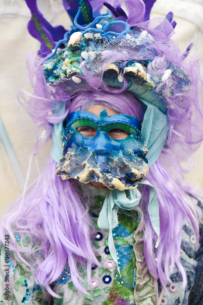 Venice Carnival 2016 mask model from the Venetian island of Bura