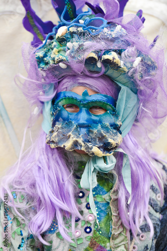 Fototapeta Naklejka Na Ścianę i Meble -  Venice Carnival 2016 mask model from the Venetian island of Bura
