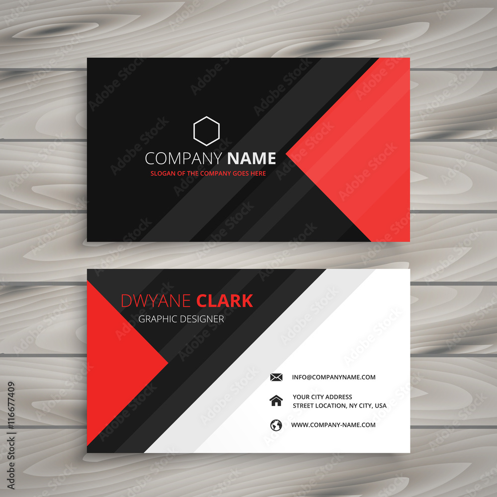 red black corporate business card