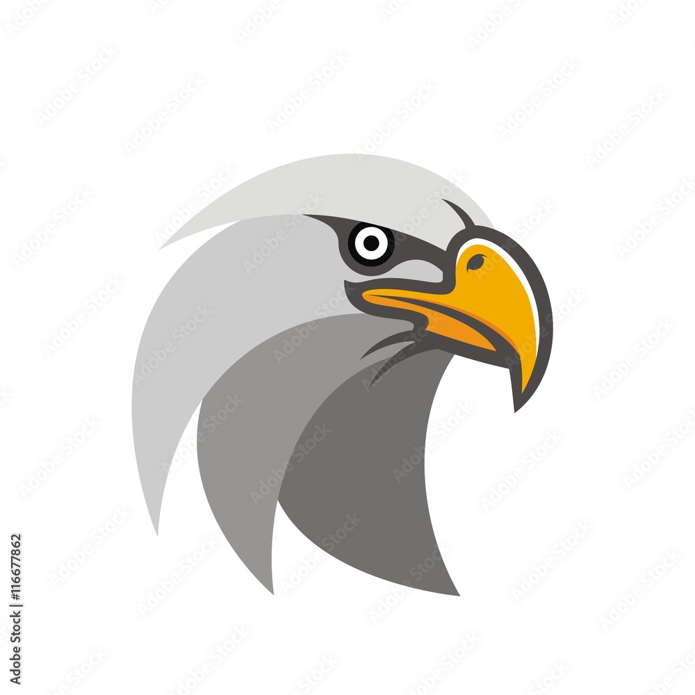 Naklejka premium Head of an eagle illustration vector